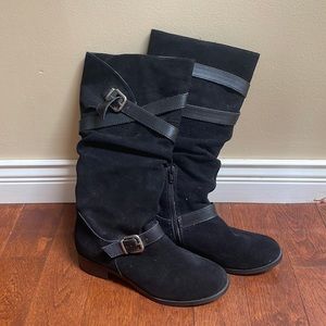 Nine West Black slouch knee high boots